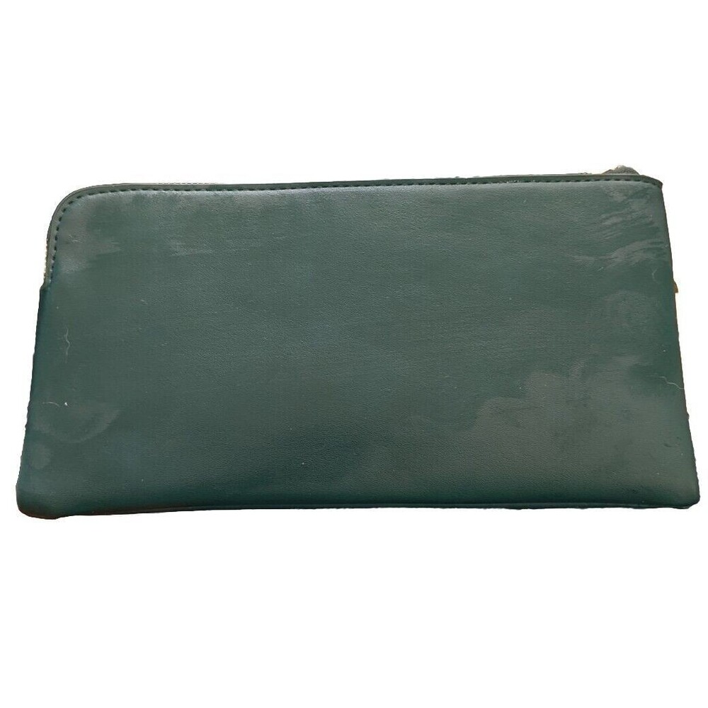 2 Section Pouch Zip Wristlet Wallet  Turquoise Green NWT 8.5x4.5 Inches